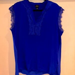 Worthington petite ladies sleeveless cobalt blue top size PXL